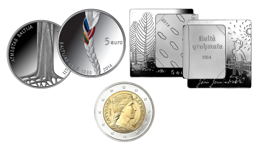 Latvijas monētas Baltijas ceļš, Baltā grāmata un 2 eiro ar tautumeitu nominētas ASV konkursā 'Coin of the Year'.