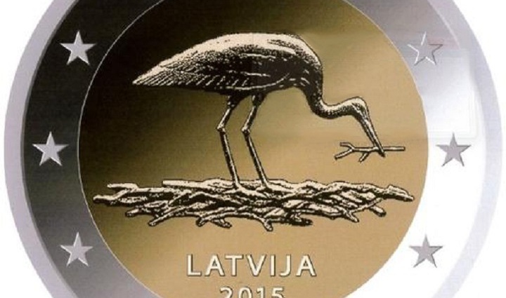 Latvijas Banka pasūtīja 2 eiro piemiņas monētas 'Stārķis' papildu tirāžu.