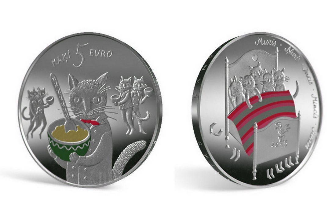 Pirmā pasakām veltītā monēta Džūkstes Pasaku muzejā.