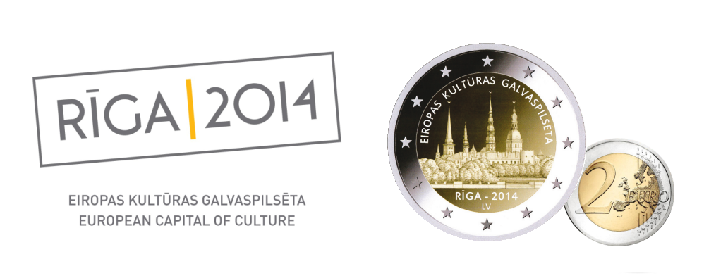 Latvijas piemiņas 2 eiro monēta EIROPAS KULTŪRAS GALVASPILSĒTA RĪGA 2014