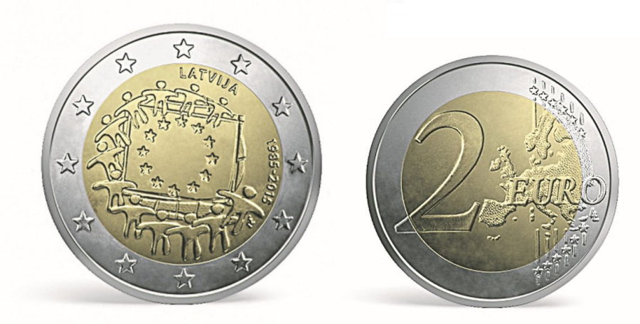 3. novembrī Latvijas Banka izlaiž kopēja dizaina 2 eiro piemiņas monētu veltīto Eiropas Savienības karogām.